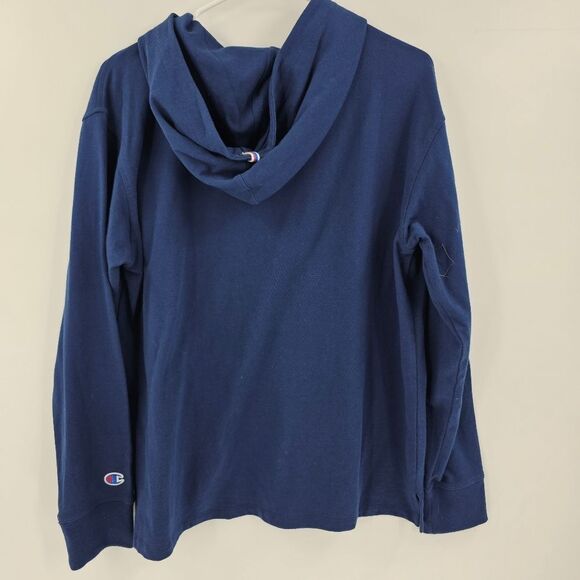 Champion Navy Blue Hoodie medium oversized comfy sweater sweatshirt - Picture 2 of 3